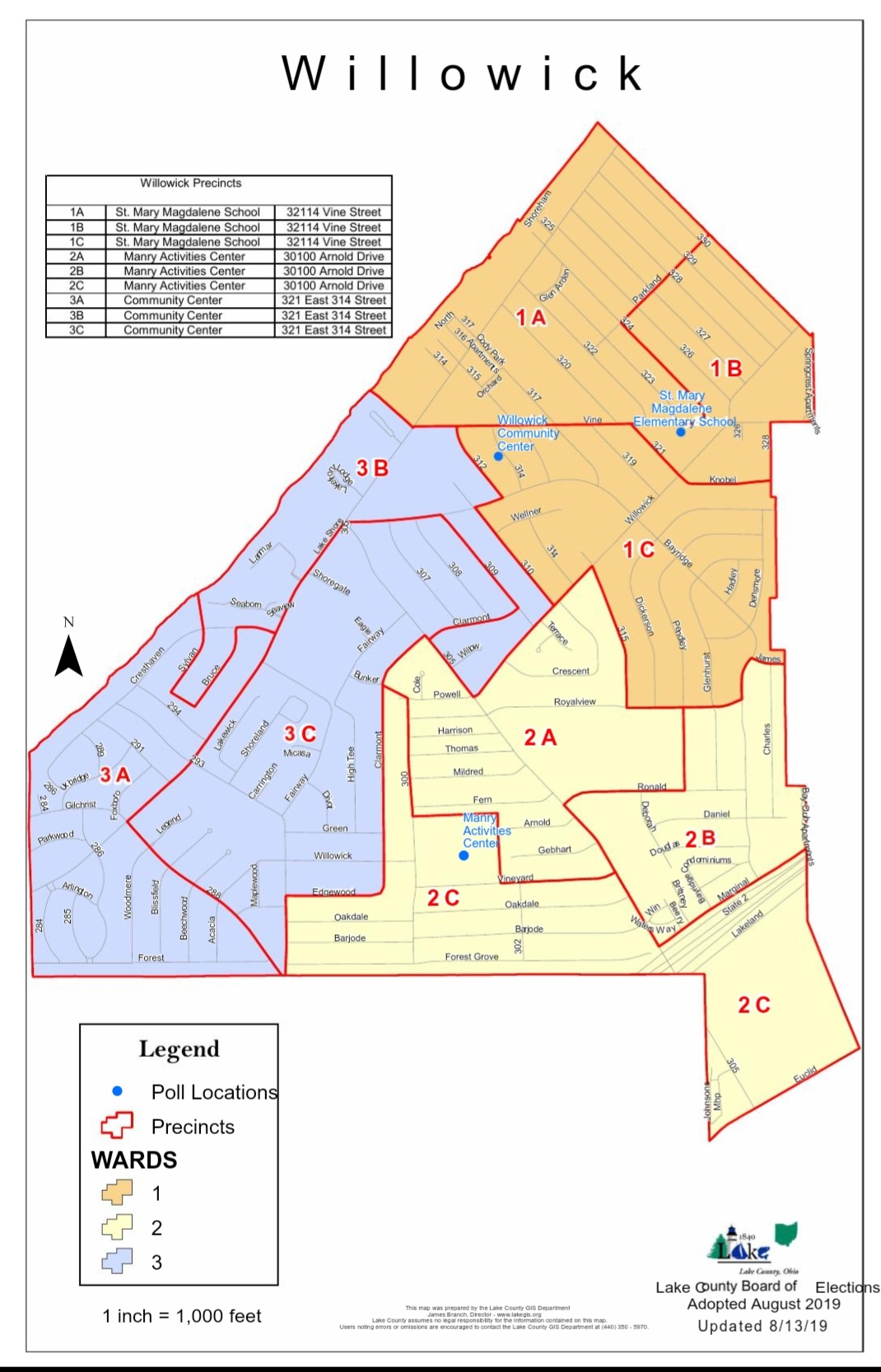 Ward Map | Willowick Ohio